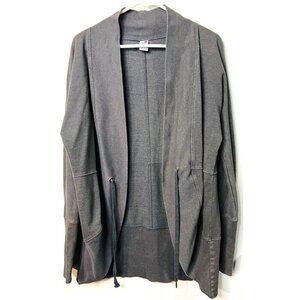 Jay Day Womens Open Front Cardigan Jacket Gray Cotton/Polyester Blend Medium